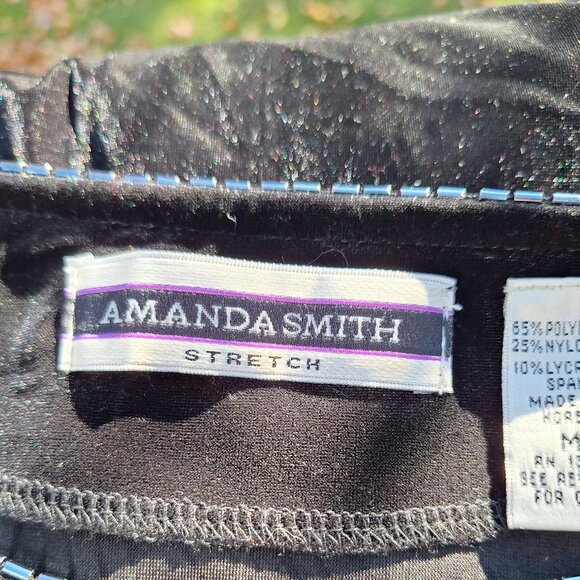 Amanda Smith Stretch Black Tunic Top Medium - Picture 5 of 8